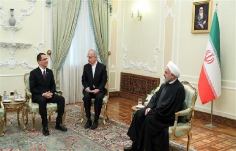Venezuelan Foreign Minister Jorge Arreaza meets President Hassan Rouhani