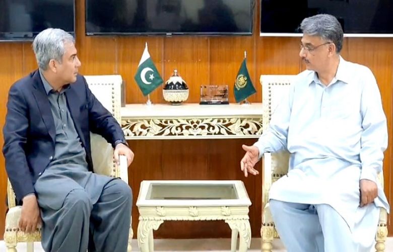 Azad Jammu and Kashmir Prime Minister Chaudhry Anwaar ul Haq called on Interior Minister Mohsin Naqvi in Islamabad 